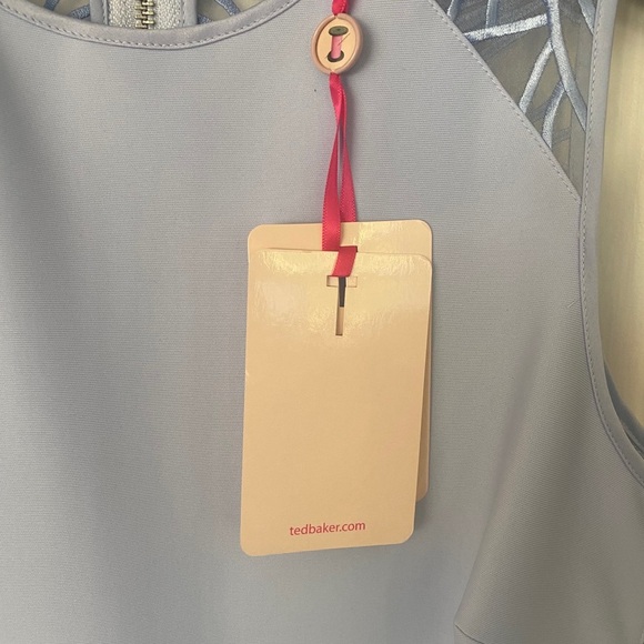 NWT Ted Light Blue/Baker Purple Flare Dress w/ Lace Back - Picture 5 of 6